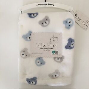 NEW Baby Blanket Lightweight Cozy Bear Print 30x40” Baby Gift | Little Honey